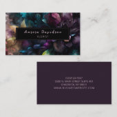 Elegant Dark Floral op zwart Visitekaartje (Voorkant / Achterkant)