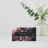 Elegant Dark Floral op zwart Visitekaartje (Staand voorkant)