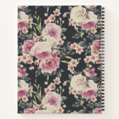Elegant Dark Floral over Black Personalized Journa Notitieboek (Achterkant)