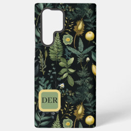 Elegant Dark Floral – Personalized Botanical Samsung Galaxy Hoesje