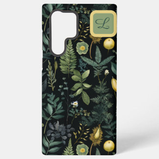 Elegant Dark Floral – Personalized Botanical Samsung Galaxy Hoesje