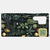 Elegant Dark Floral – Personalized Botanical Samsung Galaxy Hoesje (Achterkant horizontaal)