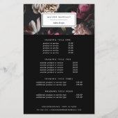 Elegant Dark Floral Pricing & Services Flyer (Voorkant)