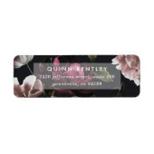 Elegant Dark Floral Return-adres Etiket (Voorkant)