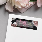 Elegant Dark Floral Return-adres Etiket