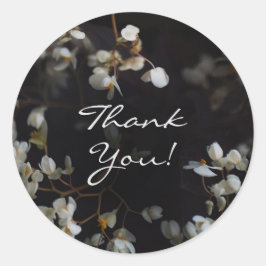 Elegant Dark Floral Thank You Ronde Sticker