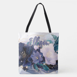 Elegant Dark Floral Tote Bag