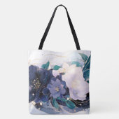 Elegant Dark Floral Tote Bag (Achterkant)