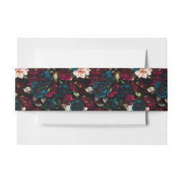 Elegant Dark Floral Wedding Invitation Uitnodigingen Wikkel