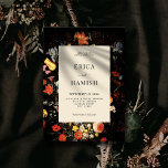Elegant Dark Floral Wedding Kaart<br><div class="desc">Elegant Dark Floral Wedding Invitation</div>