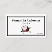 Elegant Dark Florals Wedding Plaatskaartje (Voorkant)