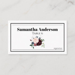 Elegant Dark Florals Wedding Plaatskaartje
