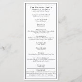 Elegant Dark Florals Wedding Programmakaart (Achterkant)