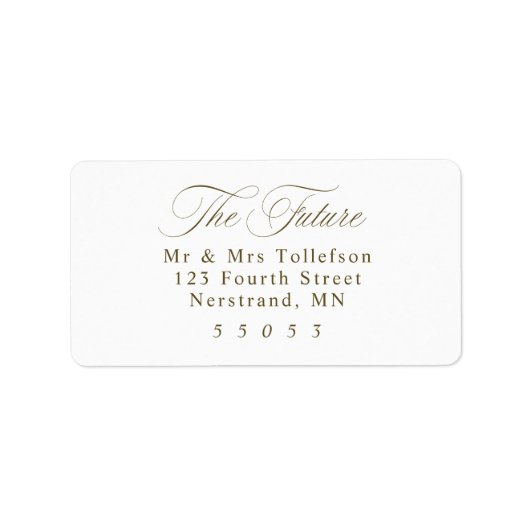 Elegant Dark Gold Wedding RSVP Return Address Etiket (Voorkant)