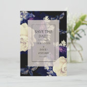 Elegant Dark Gothic Floral Wedding Save The Date (Staand voorkant)