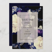 Elegant Dark Gothic Floral Wedding Save The Date (Voorkant / Achterkant)