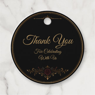Elegant Dark Gothic Wedding Favor Tag Bedankjes Labels