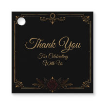 Elegant Dark Gothic Wedding Favor Tag