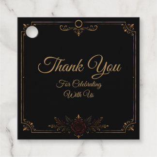 Elegant Dark Gothic Wedding Favor Tag Bedankjes Labels