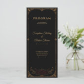 Elegant Dark Gothic Wedding Program Programmakaart (Staand voorkant)
