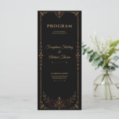 Elegant Dark Gothic Wedding Program Programmakaart (Staand voorkant)