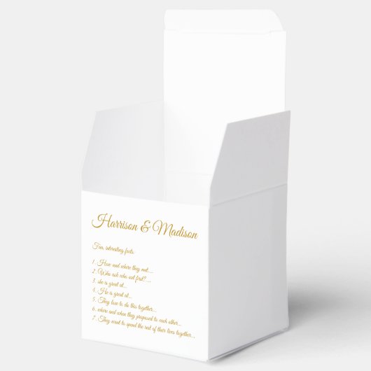 Elegant dark goud douane manuscript koppelt leuke bedankdoosjes (Geopend)