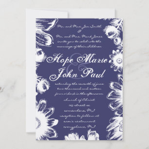 Elegant Dark Grape Eggplant Floral Wedding Kaart