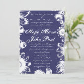 Elegant Dark Grape Eggplant Floral Wedding Kaart (Staand voorkant)