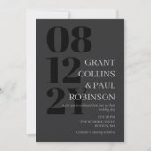 Elegant Dark Gray & Black Typography Wedding Kaart (Voorkant)
