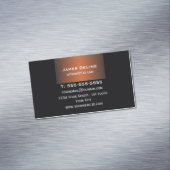 Elegant Dark Gray Copper Attorney Magnetisch Visitekaartje (Voorbeeld)
