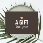 Elegant Dark Gray Faux Gold Heart