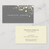 Elegant Dark Gray Faux Gold Splatter Professional Visitekaartje (Voorkant / Achterkant)