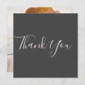 Elegant Dark Gray Foto Weddenschap Hartelijk dank Bedankkaart (Voorkant / Achterkant)