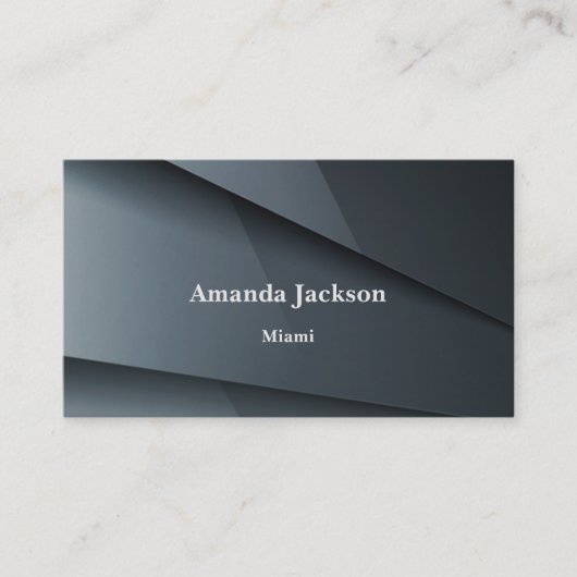Elegant Dark Gray Visitekaartje (Voorkant)