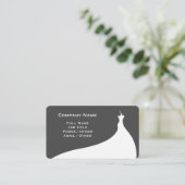 Elegant Dark Gray Wedding Dress Visitekaartje (Staand voorkant)