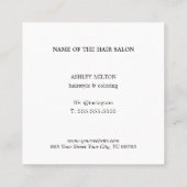 Elegant Dark Gray White Circle Golden Hairdresser Vierkante Visitekaartje (Achterkant)