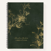Elegant dark green and gold professional notitieboek (Voorkant)