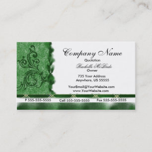 Elegant Dark Green Embroidery Visitekaartjes