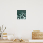 Elegant Dark Green Floral Abstract Poster (Keuken)