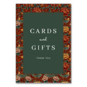 Elegant Dark Green Floral Border Kaart (Achterkant)