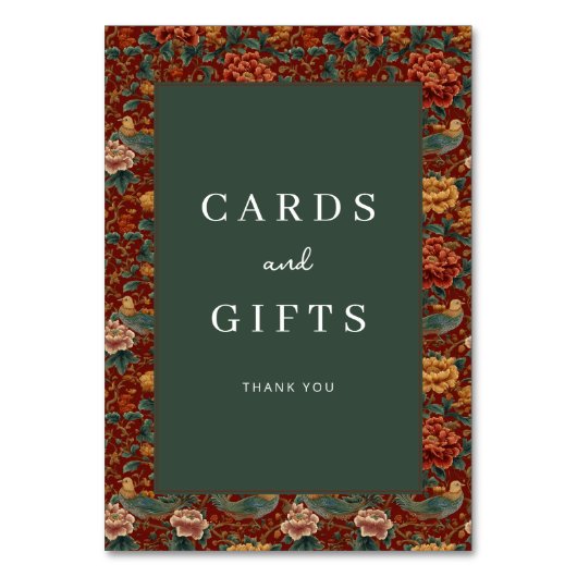 Elegant Dark Green Floral Border Kaart (Voorkant)