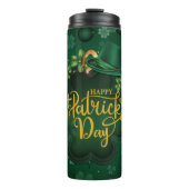 Elegant Dark Green - Happy St. Patrick's Day Thermosbeker (Voorkant)
