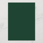 Elegant Dark Green Minimalist Wedding Welcome Programmakaart (Achterkant)