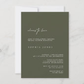 Elegant Dark Green Modern Bridal Shower Kaart (Voorkant)