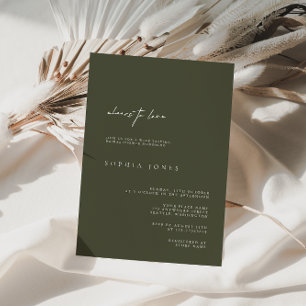 Elegant Dark Green Modern Bridal Shower Kaart
