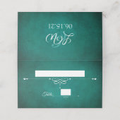 Elegant Dark Green Monogram Weddenschap Foto Plaatskaartje (Buitenkant ongevouwen)