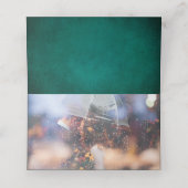 Elegant Dark Green Monogram Weddenschap Foto Plaatskaartje (Binnenkant ongevouwen)