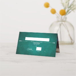 Elegant Dark Green Monogram Weddenschap Foto Plaatskaartje
