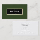 Elegant Dark Green Professional Visitekaartje (Voorkant / Achterkant)