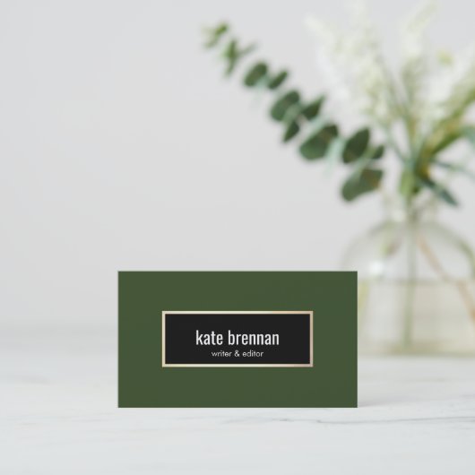 Elegant Dark Green Professional Visitekaartje (Staand voorkant)